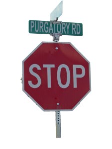 Stop sign at Purgatory Road, Fischer, TX Image by Cami Perriraz